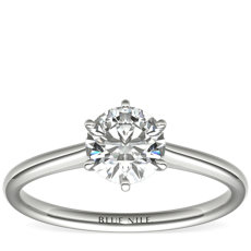 Petite Nouveau Six-Claw Solitaire Engagement Ring in Platinum